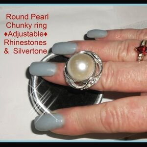 Combo: 2 New Chunky Pearl Rings